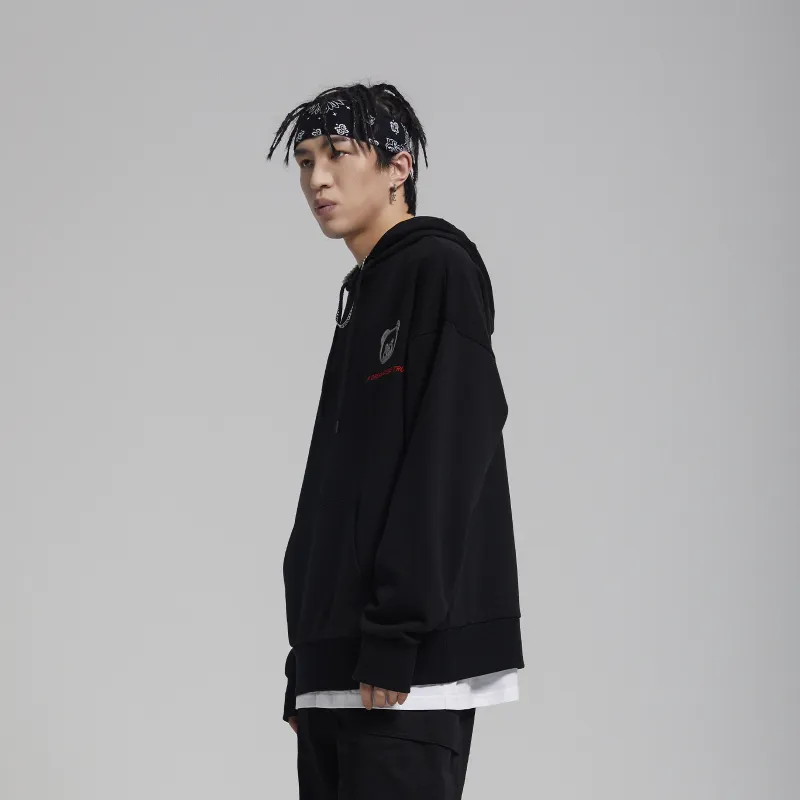 Thankque Hooded Loose Fit Regular Sweatshirt Unisex-2