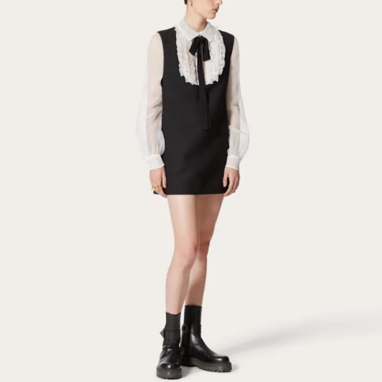 Valentino Dress Women's Black White-1