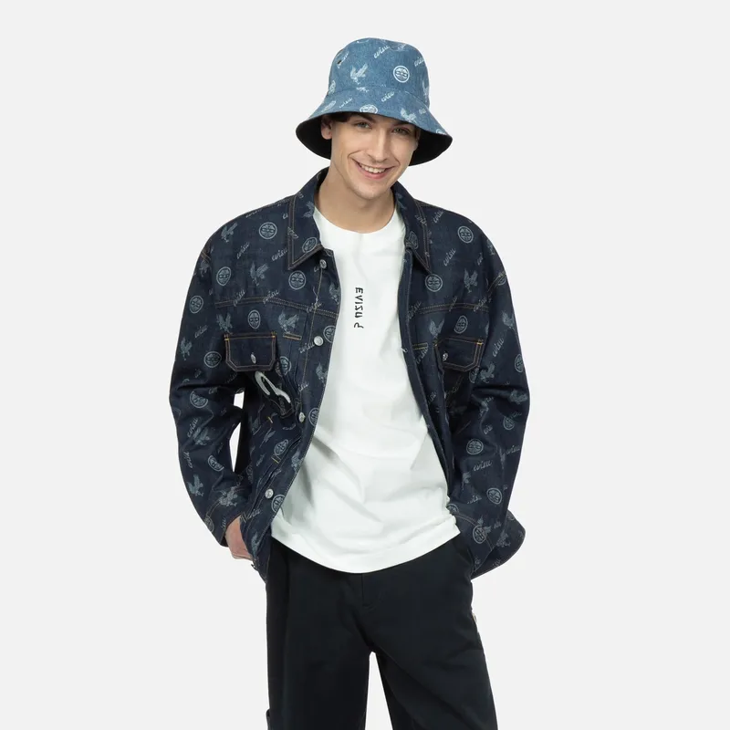 EVISU Denim Jackets Men Denim Blue-2