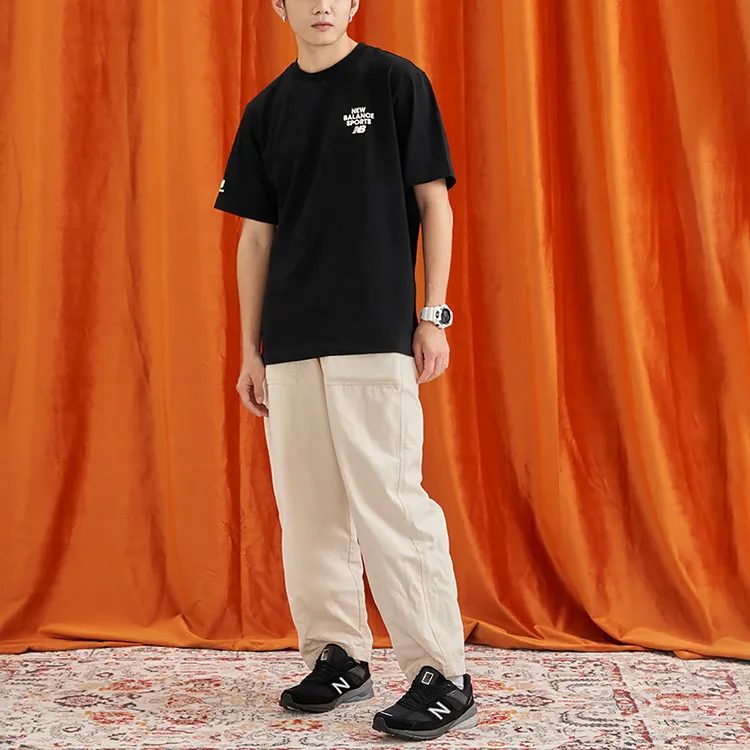 New Balance Drop Shoulder Sleeve T Shirt Unisex Black-5