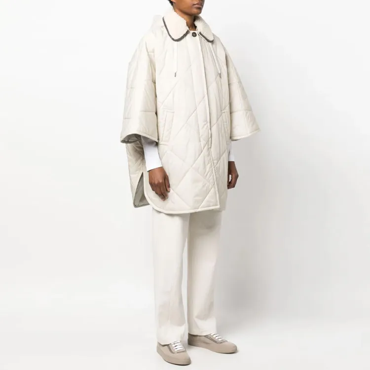 Brunello Cucinelli Wide Sleeved Drawstring Quilted Coat-2