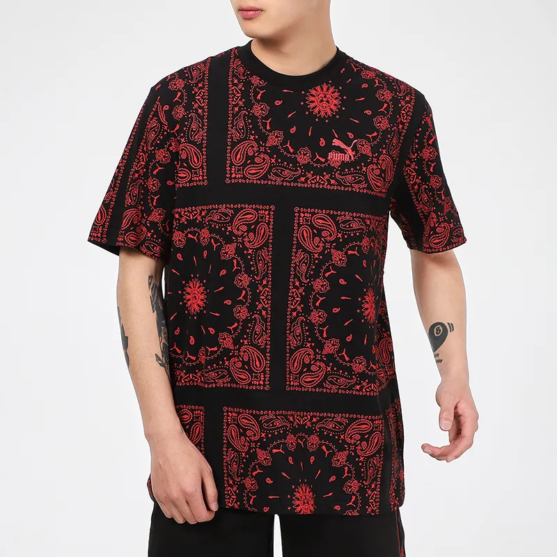 PUMA T-Shirts Men Burgundy-2