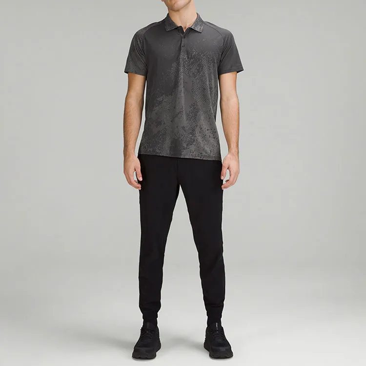 Lululemon Metal Vent Tech Polo Shirts Men Black/Gull Gray-2