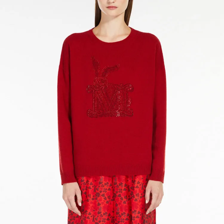 MaxMara SS23 Chinese New Year Cashmere Sweaters Women's Red-2