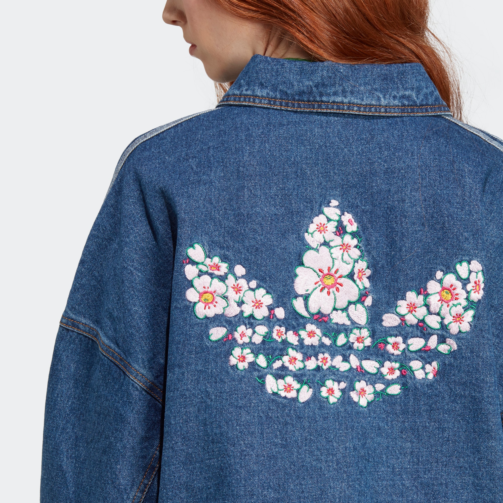 adidas デニム ジャケット 3XL 花刺繍 adidas - 希少 adidas 花柄刺繍 デニムジャケットの通販 by 即