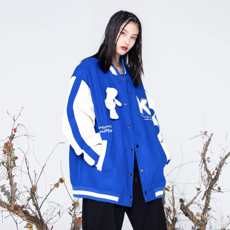 KILLWINNER Cartoon Baseball Collar Loose Fit Thickened Puffer Jacket Unisex-13