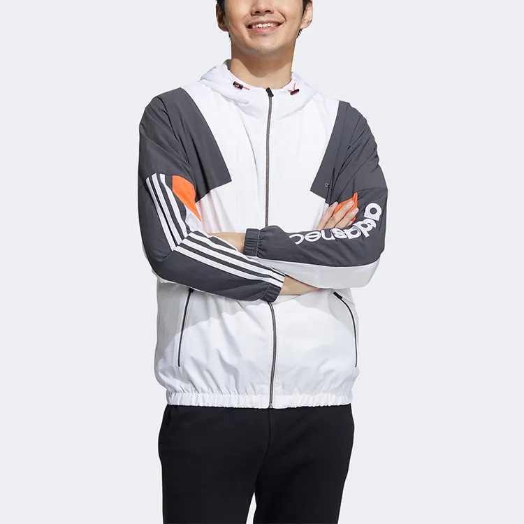 Adidas Neo Jacket Men's White Gray Multicolor-1