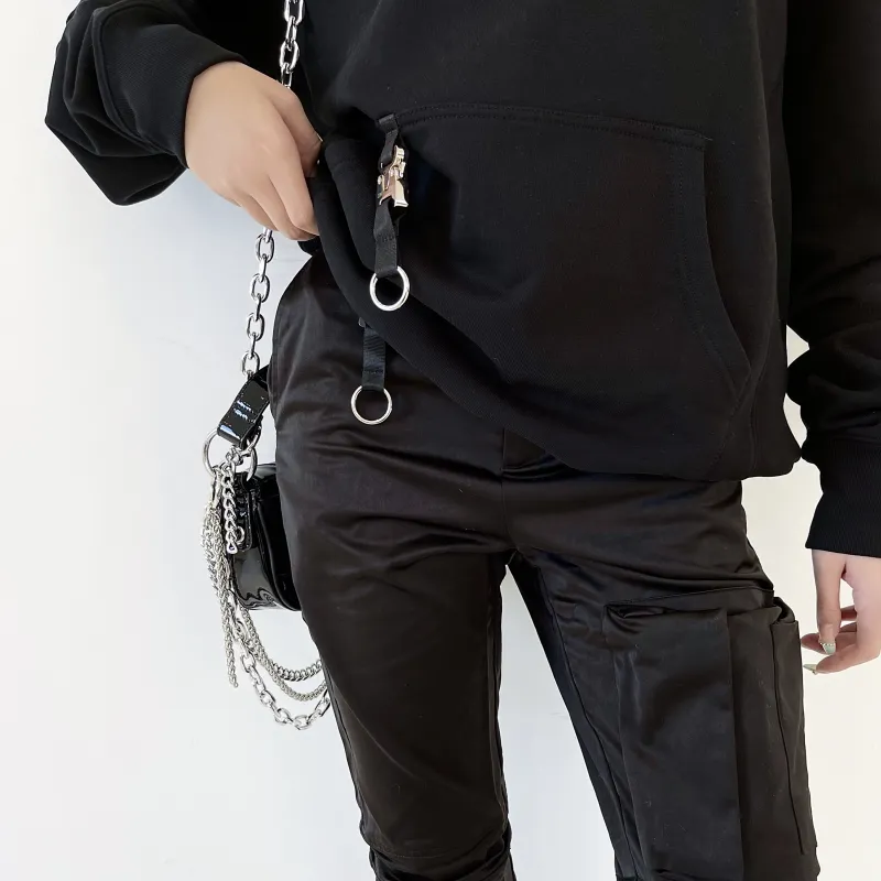 ONOFFON Straight Casual Pants Unisex Black-6