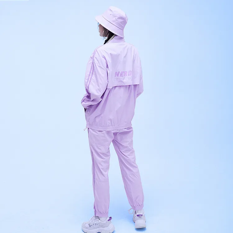 NERDY Water-Resistant Quick-Dry Windproof Windbreaker Jacket Unisex Bright Purple-3