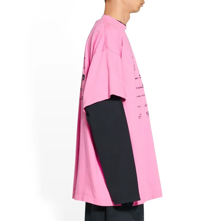 Balenciaga T Shirt Loose Fit Unisex Pink-5