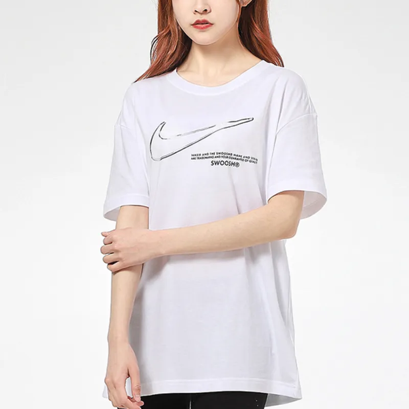 Nike Drop Shoulder Sleeve T Shirt Women's White-1