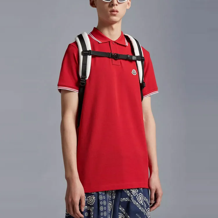 Moncler Polo Shirts Men Red-3