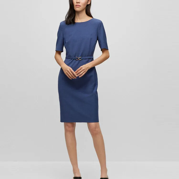 HUGO BOSS Short-Sleeved Dresses Women's Dark Blue-1