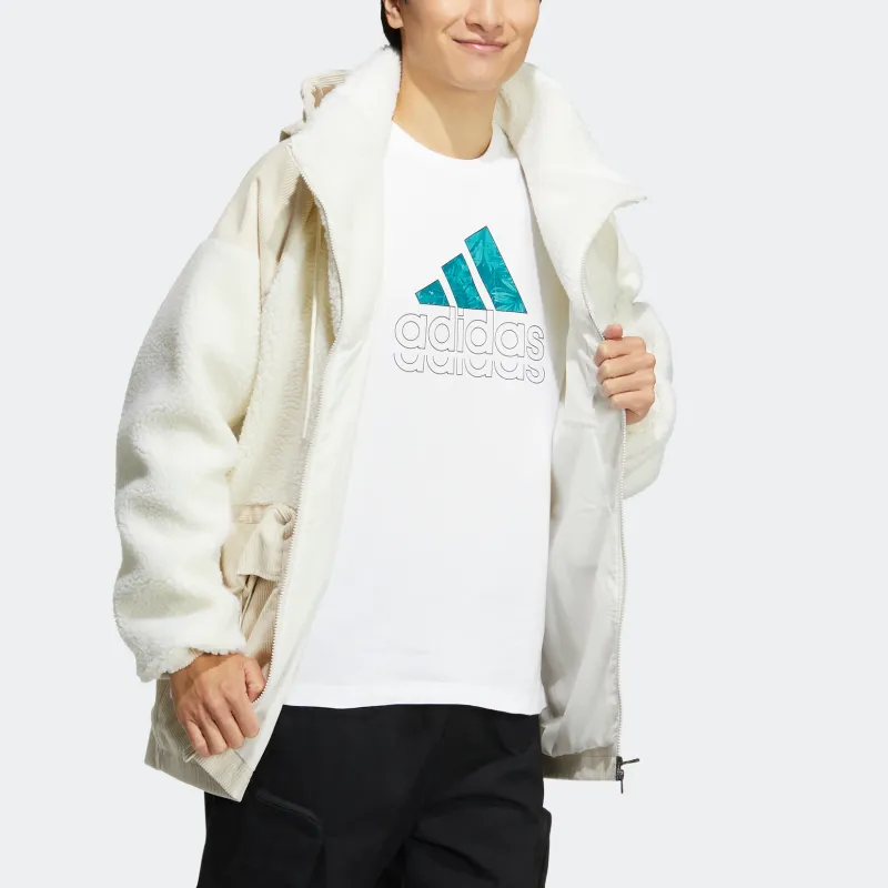 Adidas Velvet Jackets Men White-3