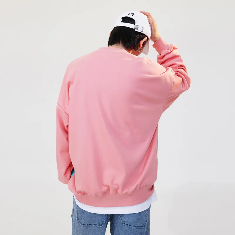 GUKUUL Reflective Bear Print Long Sleeved Crew Neck Pullover Sweatshirt Unisex-2