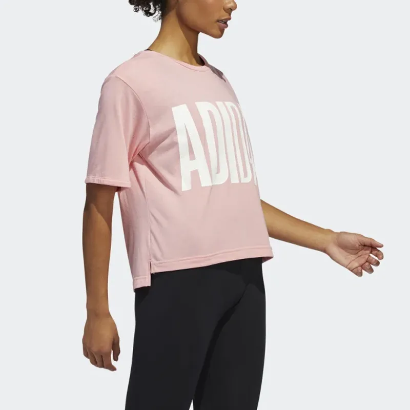 Adidas Crop Tops Women's Pink-5