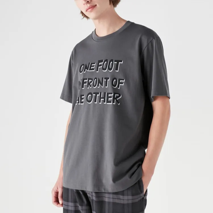 UNIQLO Drop Shoulder Sleeve T Shirt Unisex Asphalt Gray-2