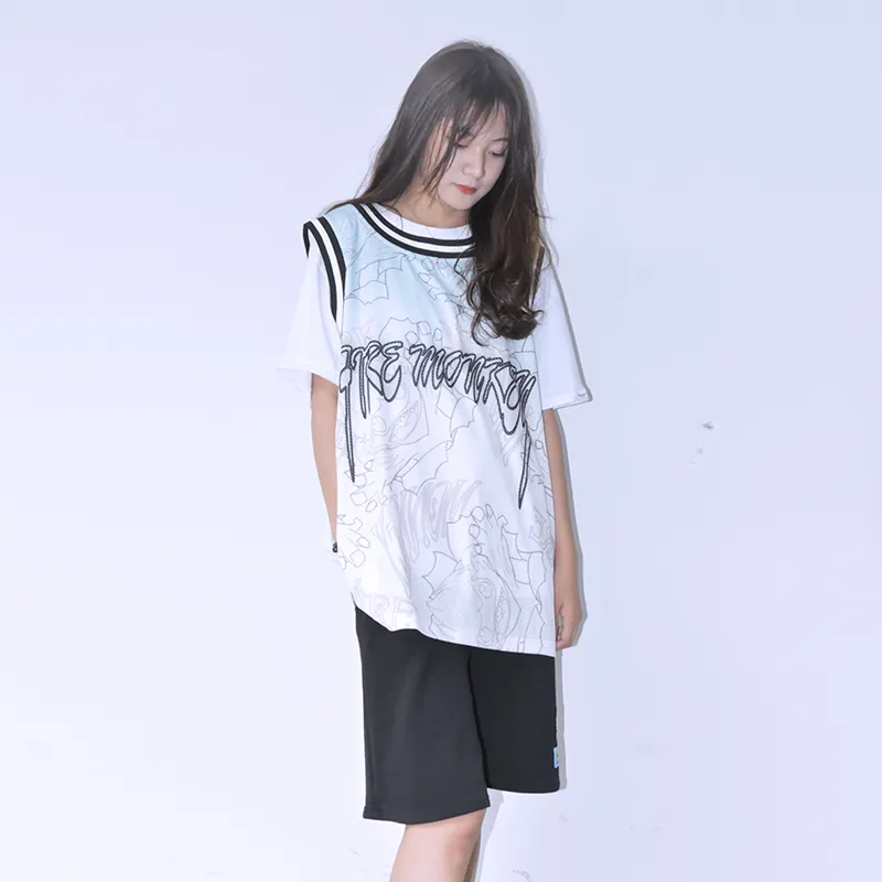 FireMonkey Basketball Jerseys Unisex White-3