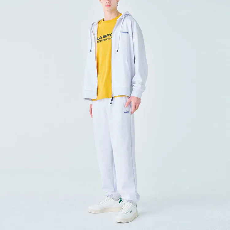 FILA Knitted Sweatpants Men Gray White-4