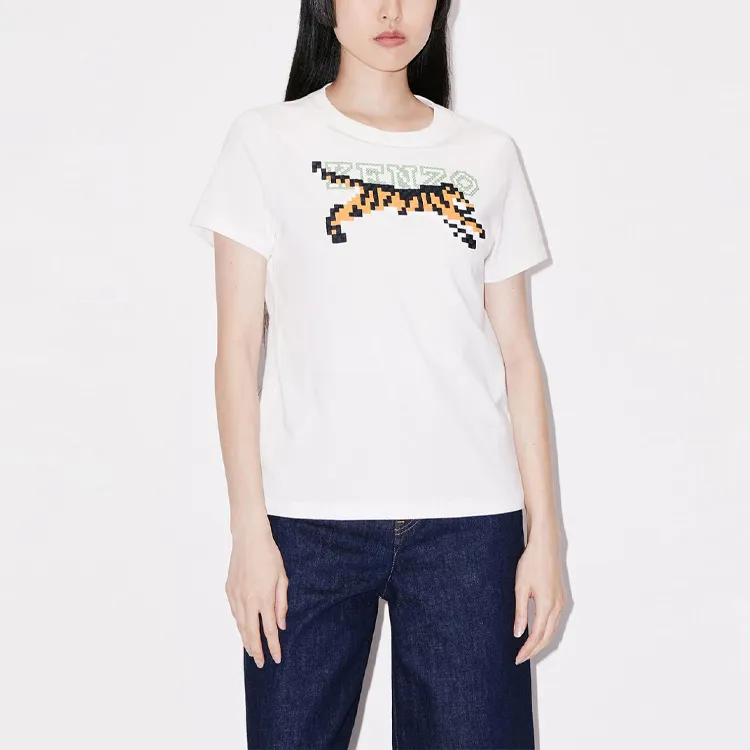KENZO Tiger Motif Embroidered Crewneck T-Shirt-2