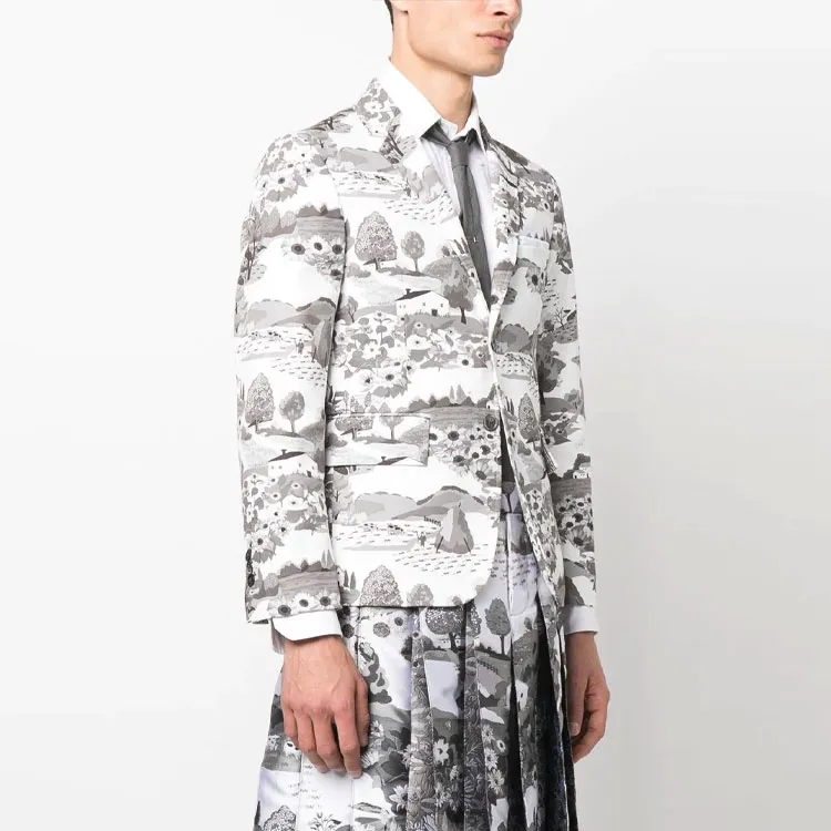 THOM BROWNE Business Suits Men Gray-3