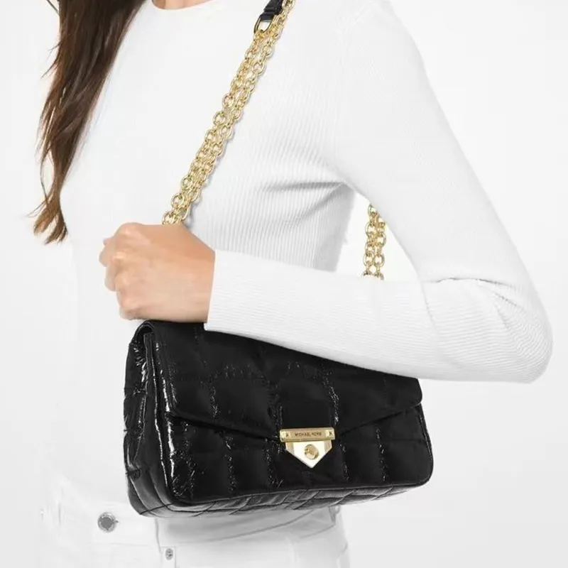 MICHAEL KORS MICHAEL KORS Handbag Collection Soho Leather Crossbody Bag, Shoulder Bag Tubas Women's Black-3