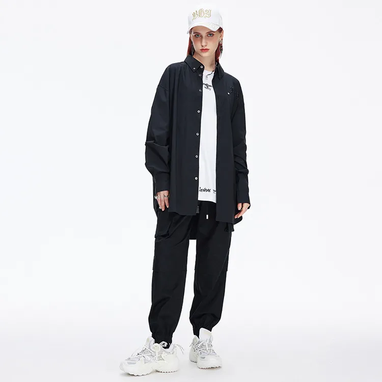 Boy London FW21 Letter Skeleton Shirt Shirt Fall Spring And Winter Unisex Black-4