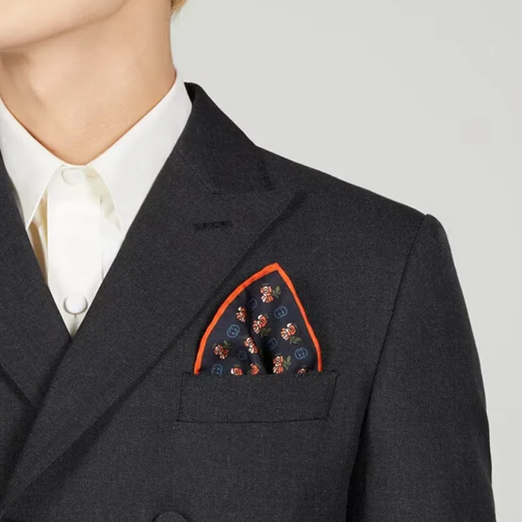 GUCCI Silk Scarves Men Orange-2