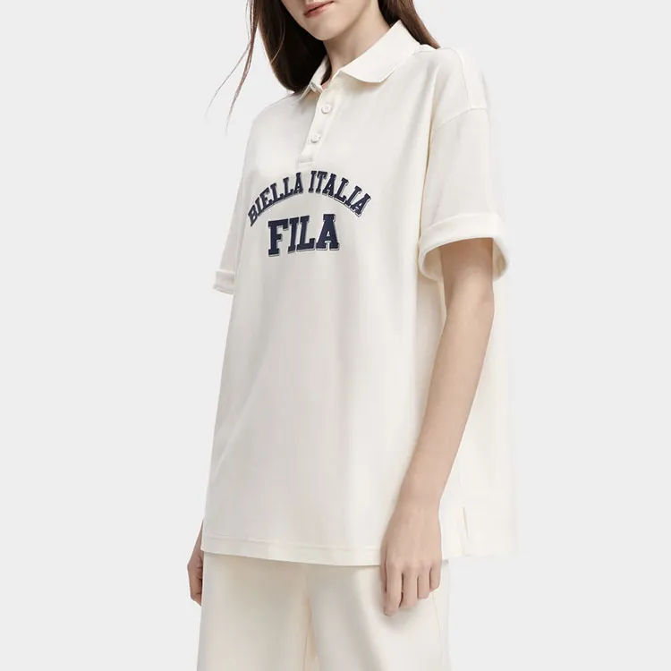 FILA Valentine's Day Collection Polo Shirts Unisex Milk Salt White-4