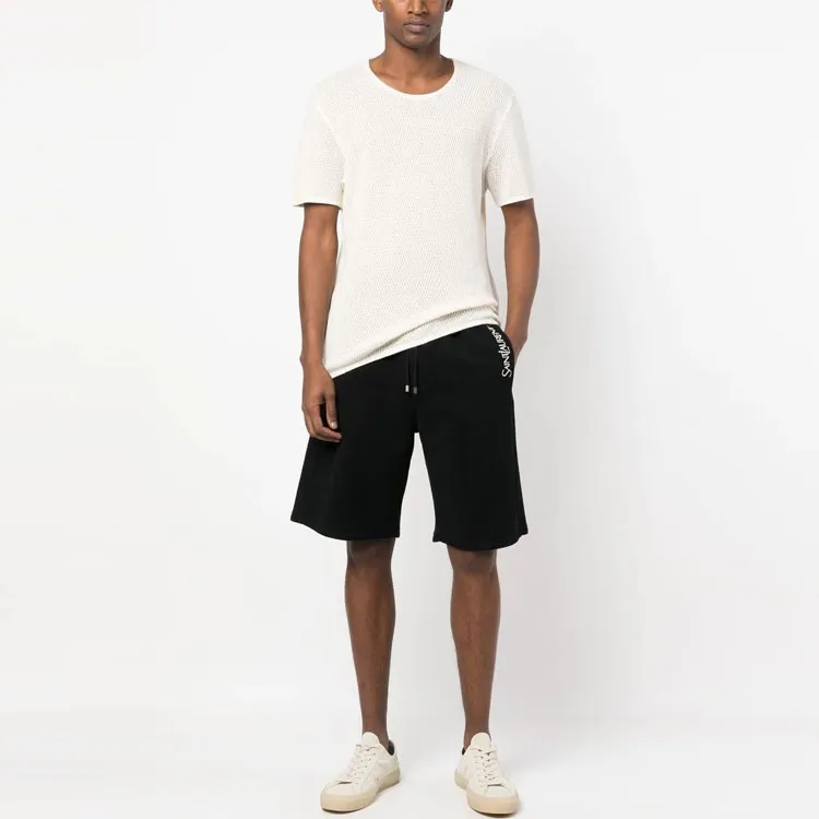 SAINT LAURENT Logo Embroidered Drawstring Shorts-1