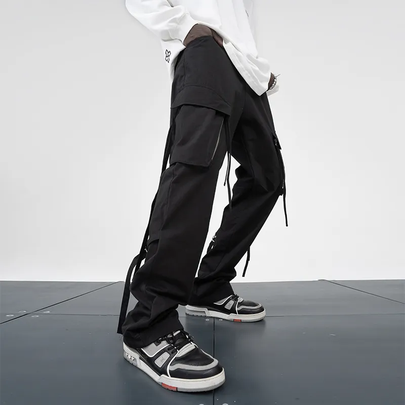 HARSH AND CRUEL Cargo Pants Unisex Black-4