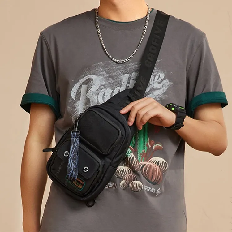 LiNing Badfive Polyamide Sling Bag Regular Unisex Pure Black-1