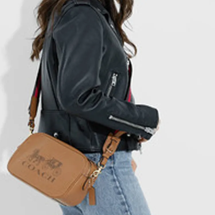 COACH Jes Leather Camera Bag, Shoulder Bag, Crossbody Bag Medium Size Women's Brown-5