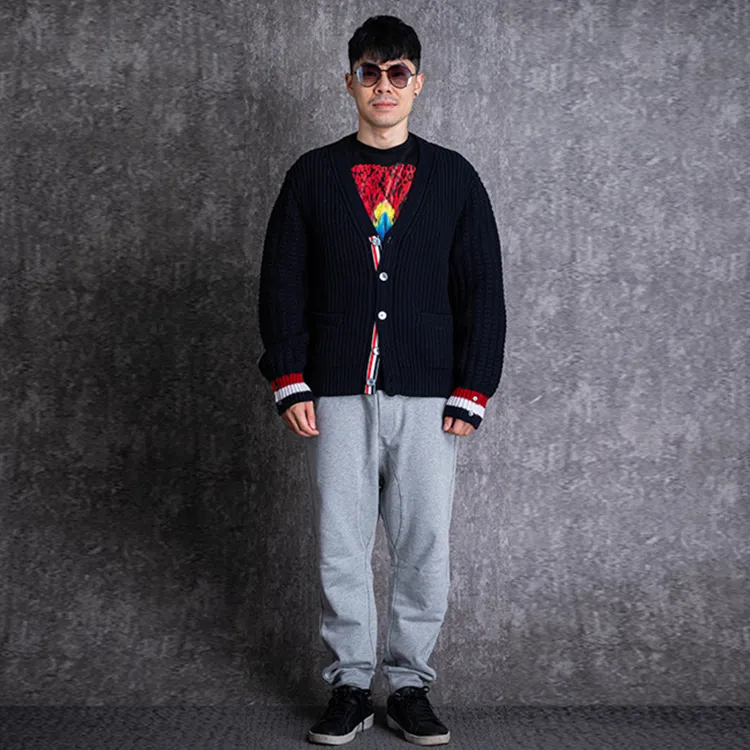 THOM BROWNE Sweaters Men Blue-2