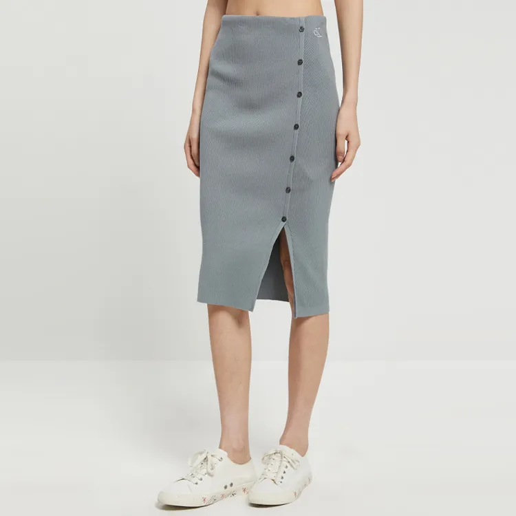 CK/Calvin Klein Knit Long Skirts Women's Gray-4
