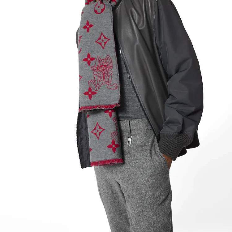 LOUIS VUITTON RABBIT Wool Knit Scarves Men's-3