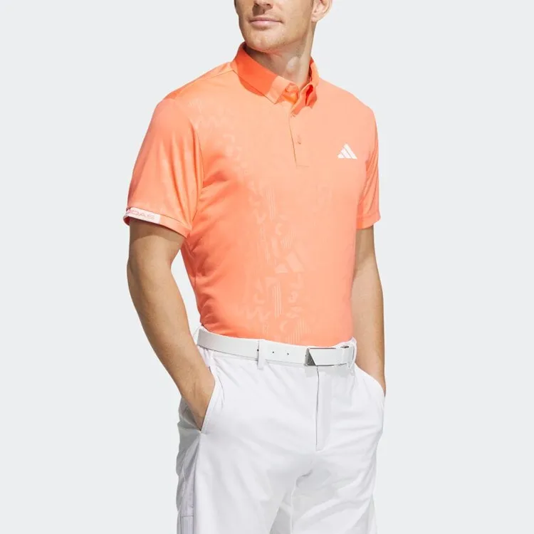 Adidas Polo Shirts Men Coral Orange-3