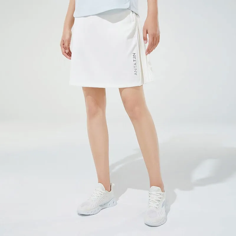 ANTA Variety Training Collection Casual Short Skirts Women's Elegant White-2