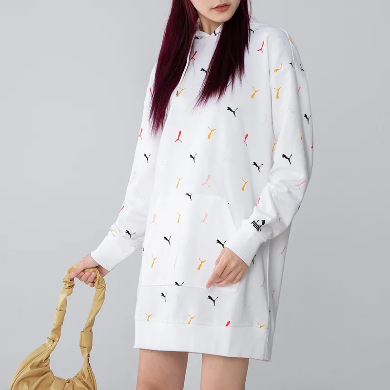 PUMA Long Sleeved Dresses Women's White-3