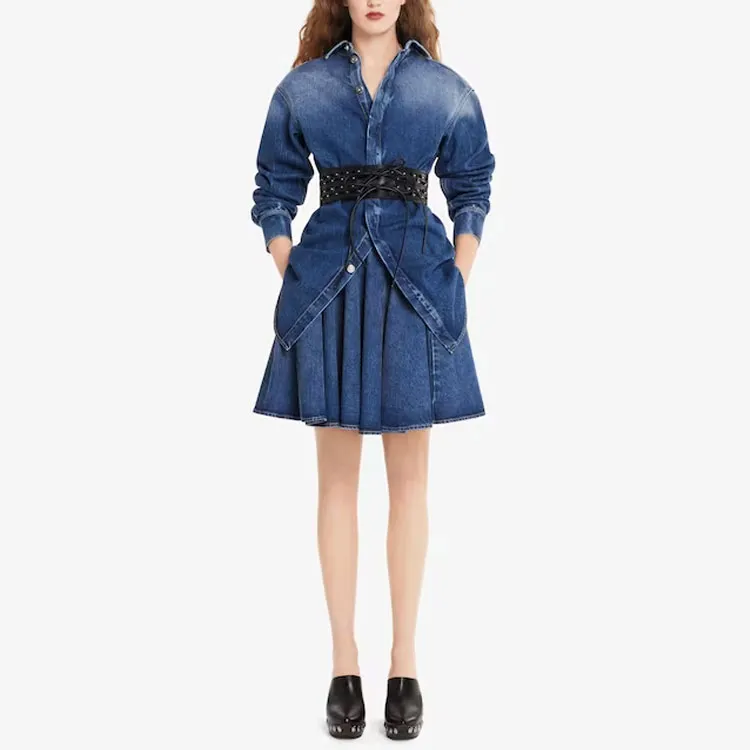 Alaia Denim Short Skirts Women's Blue-1