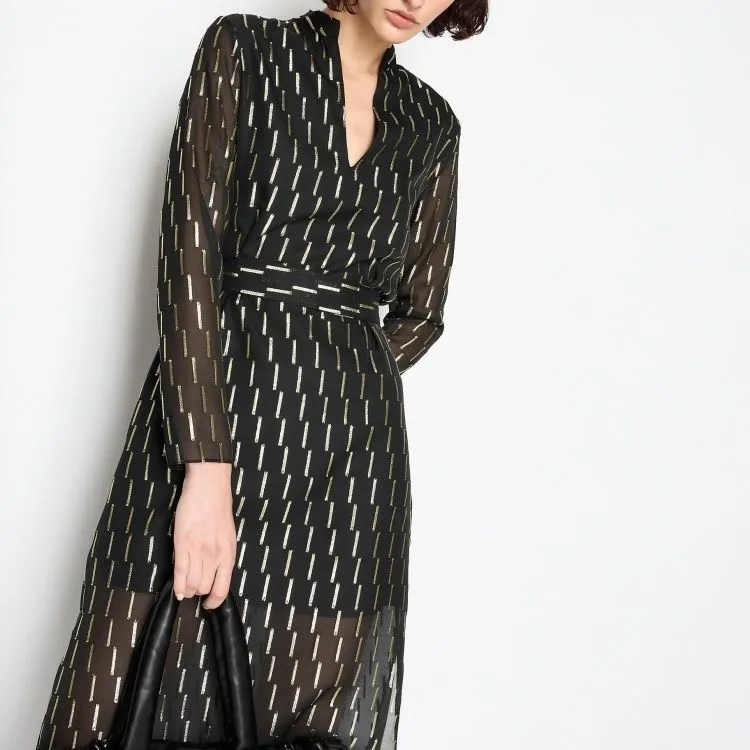 ARMANI EXCHANGE Geometric pattern Print Metallic finish Dress-4