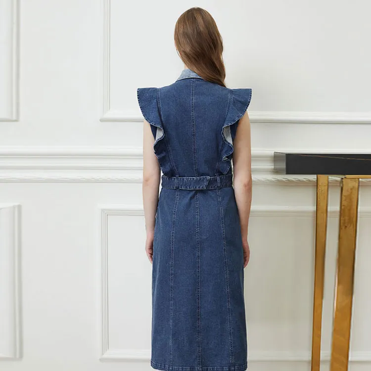 DKNY Sleeveless Dresses Women's Denim Blue-2