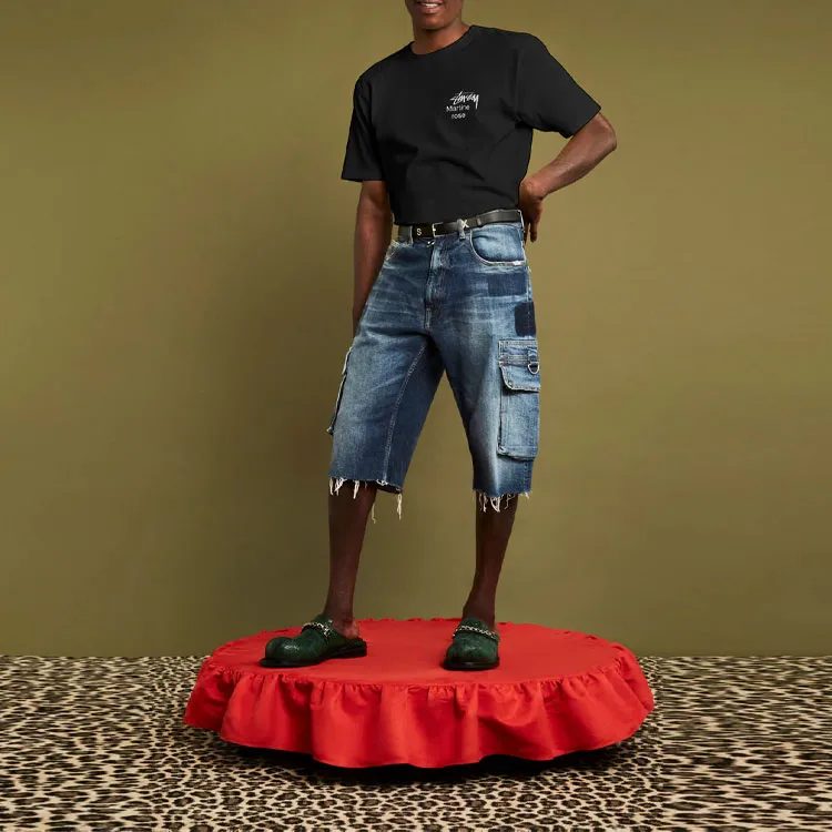 Stussy X Martine Rose Collage Pigment Dyed Tee-2