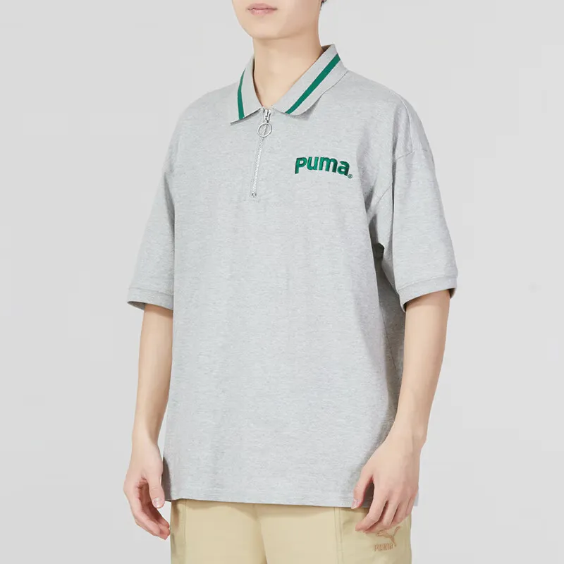 PUMA Polo Shirts Men Gray-2