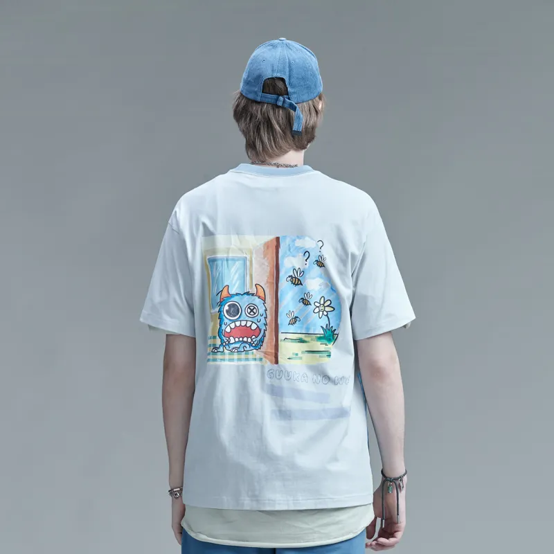 Guuka Short Sleeved T Shirts Unisex Light Gray-3