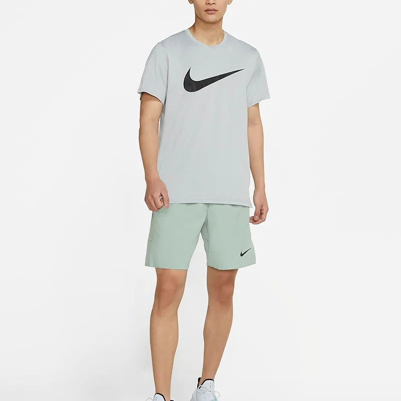 Nike T Shirts Men Gray Black-2