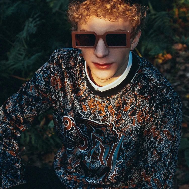 DAVID NAMAN Sweatshirts Men Leopard Print-3