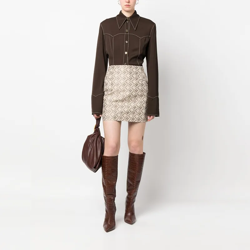 Marine Serre Moon Diamant Jacquard Miniskirt-1