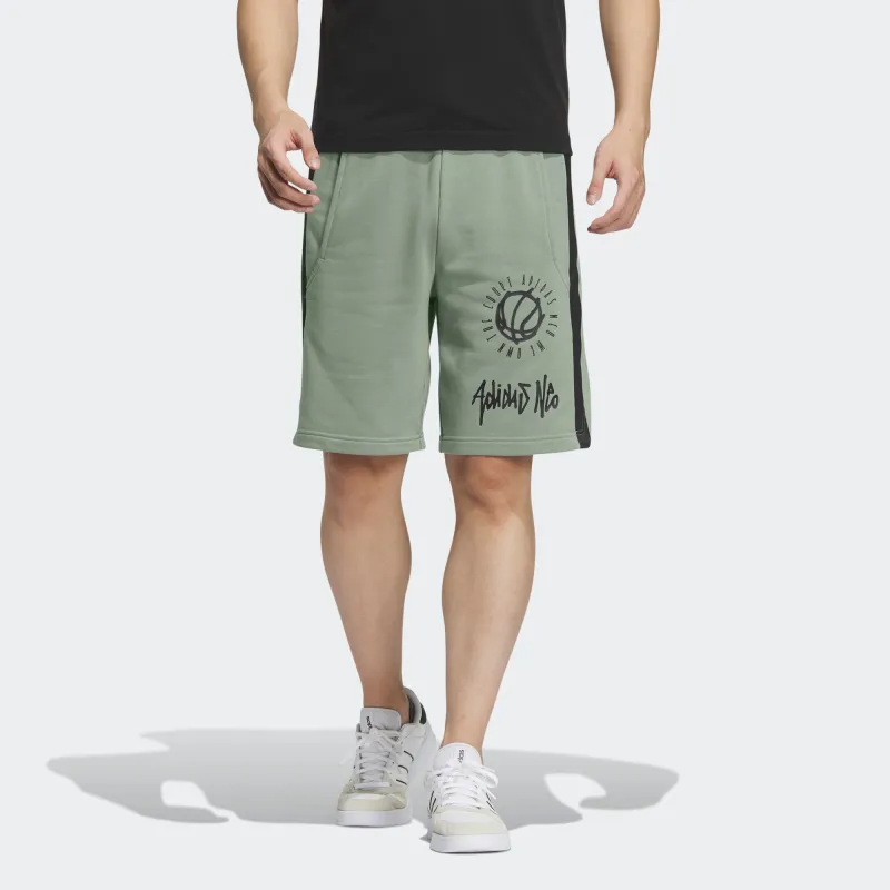Adidas Neo Basketball Shorts Men Dusty Green-1
