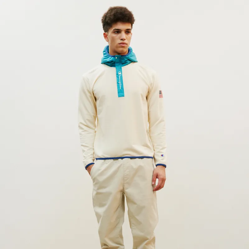 Champion Hooded Regular Sweatshirt Unisex White Patchwork-1